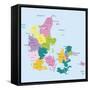 Denmark-Highly Detailed Map-ekler-Framed Stretched Canvas