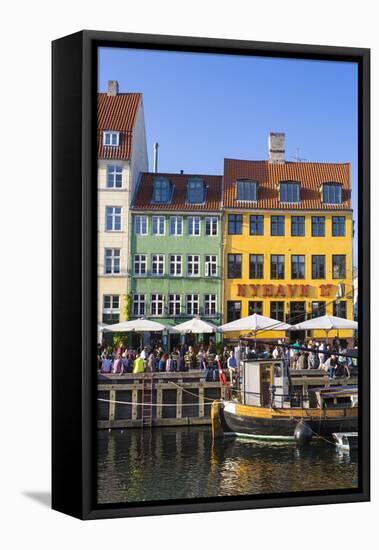 Denmark, Hillerod, Copenhagen. Colourful Buildings Along the 17th Century Waterfront of Nyhavn.-Nick Ledger-Framed Stretched Canvas