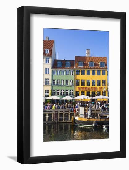 Denmark, Hillerod, Copenhagen. Colourful Buildings Along the 17th Century Waterfront of Nyhavn.-Nick Ledger-Framed Photographic Print