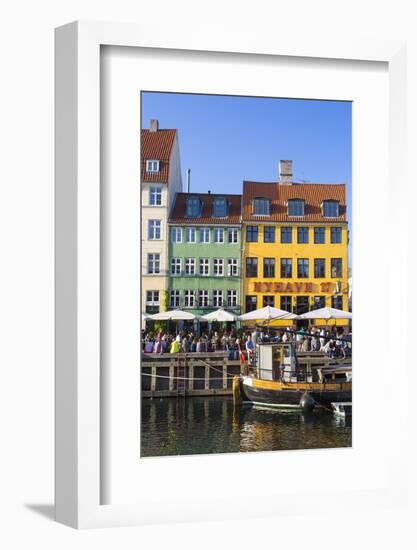 Denmark, Hillerod, Copenhagen. Colourful Buildings Along the 17th Century Waterfront of Nyhavn.-Nick Ledger-Framed Photographic Print