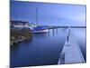 Denmark, Island M¿n, Klintholm Havn, Footbridge, Sail Yachts and Summer Cottages in the Harbour-Andreas Vitting-Mounted Photographic Print