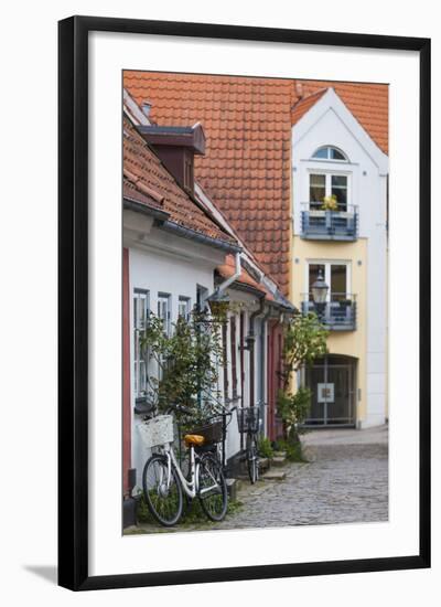 Denmark, Jutland, Aalborg, Houses Along Hjelmerstald Street-Walter Bibikow-Framed Photographic Print