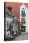 Denmark, Jutland, Aalborg, Houses Along Hjelmerstald Street-Walter Bibikow-Stretched Canvas