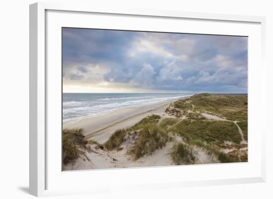 Denmark, Jutland, Danish Riviera, Hvide Sande, Coastal Dunes, Dusk-Walter Bibikow-Framed Photographic Print