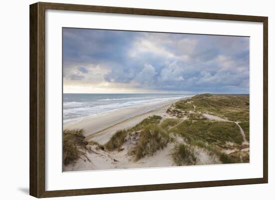 Denmark, Jutland, Danish Riviera, Hvide Sande, Coastal Dunes, Dusk-Walter Bibikow-Framed Photographic Print