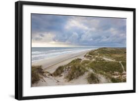 Denmark, Jutland, Danish Riviera, Hvide Sande, Coastal Dunes, Dusk-Walter Bibikow-Framed Photographic Print