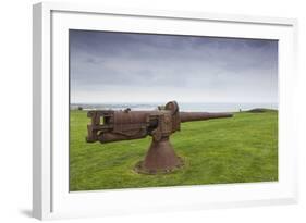Denmark, Jutland, Frederikshavn, Bangsbo Fort, Small Coastal Artillery Gun-Walter Bibikow-Framed Photographic Print