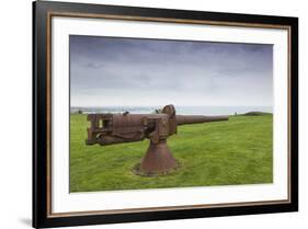 Denmark, Jutland, Frederikshavn, Bangsbo Fort, Small Coastal Artillery Gun-Walter Bibikow-Framed Photographic Print