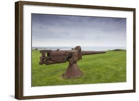 Denmark, Jutland, Frederikshavn, Bangsbo Fort, Small Coastal Artillery Gun-Walter Bibikow-Framed Photographic Print