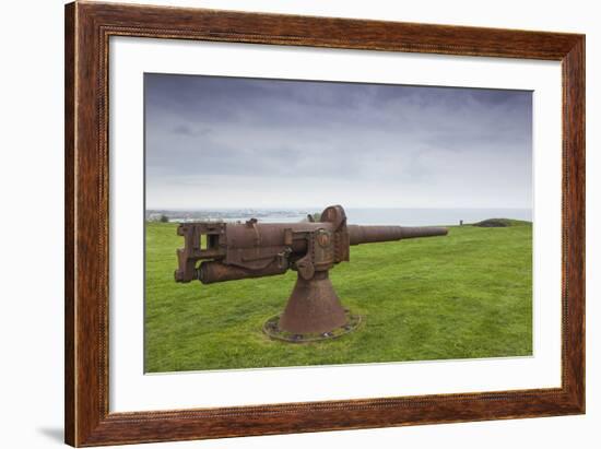 Denmark, Jutland, Frederikshavn, Bangsbo Fort, Small Coastal Artillery Gun-Walter Bibikow-Framed Photographic Print