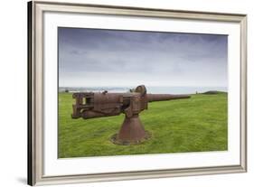 Denmark, Jutland, Frederikshavn, Bangsbo Fort, Small Coastal Artillery Gun-Walter Bibikow-Framed Photographic Print