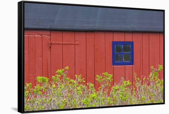 Denmark, Jutland, Gamle Skagen, Old Skagen, Red House Detail-Walter Bibikow-Framed Stretched Canvas