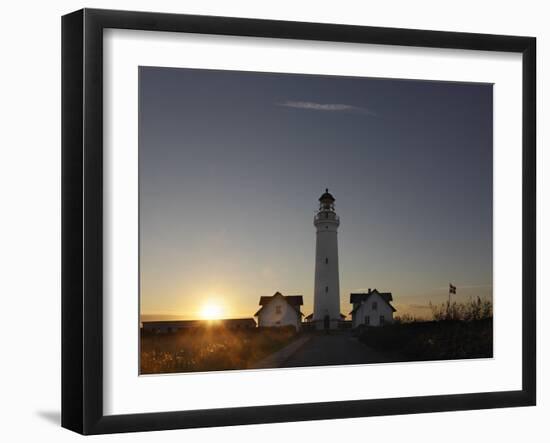 Denmark, Jutland, Hirtshals, Lighthouse, Evening Mood-Harald Schšn-Framed Photographic Print