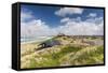 Denmark, Jutland, Klitmoller, Windsurfing Capital of Denmark, Houses in Dunes-Walter Bibikow-Framed Stretched Canvas