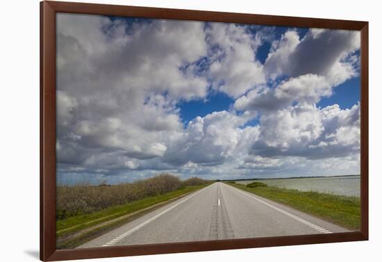 Denmark, Jutland, Oslos, Route 11 Road by the Limfjorden-Walter Bibikow-Framed Premium Photographic Print