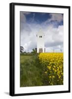 Denmark, Jutland, Oslos, Town Church with Rapeseed Field, Springtime-Walter Bibikow-Framed Photographic Print