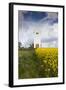 Denmark, Jutland, Oslos, Town Church with Rapeseed Field, Springtime-Walter Bibikow-Framed Photographic Print