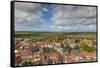 Denmark, Jutland, Ribe, Elevated Town View from Ribe Domkirke Cathedral Tower-Walter Bibikow-Framed Stretched Canvas