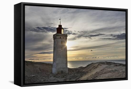 Denmark, Jutland, Rubjerg Knude, Dune, Sea, Lighthouse, Evening Mood-Harald Schšn-Framed Stretched Canvas