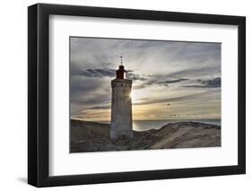 Denmark, Jutland, Rubjerg Knude, Dune, Sea, Lighthouse, Evening Mood-Harald Schšn-Framed Photographic Print