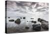 Denmark, Mon, Mons Klimt, 130 Meter-High Chalk Cliffs from the Shore-Walter Bibikow-Stretched Canvas