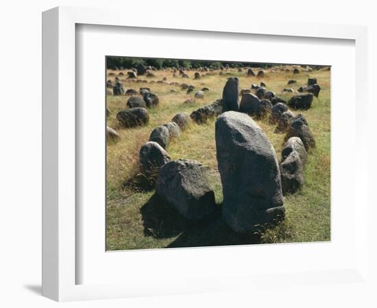 Denmark, North Jutland, Near Aalborg, Viking Burial Ground of Lindholm Hoje-null-Framed Giclee Print