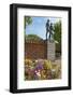 Denmark, Roskilde, Flowerbed, Pansies, Monument in Front of the Cathedral-Chris Seba-Framed Photographic Print