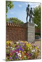 Denmark, Roskilde, Flowerbed, Pansies, Monument in Front of the Cathedral-Chris Seba-Mounted Photographic Print