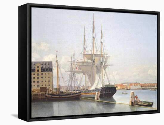 Denmark, Ships Departing from the Port of Copenaghen, 1832-Daniele Ranzoni-Framed Stretched Canvas