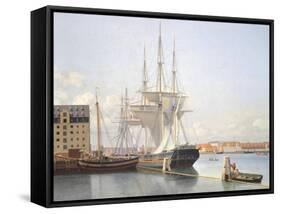 Denmark, Ships Departing from the Port of Copenaghen, 1832-Daniele Ranzoni-Framed Stretched Canvas