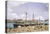 Denmark, Ships Loading in the Port of Copenaghen, 1881-null-Stretched Canvas