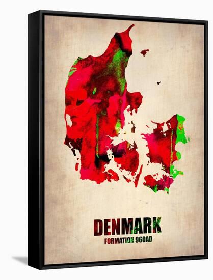 Denmark Watercolor Poster-NaxArt-Framed Stretched Canvas