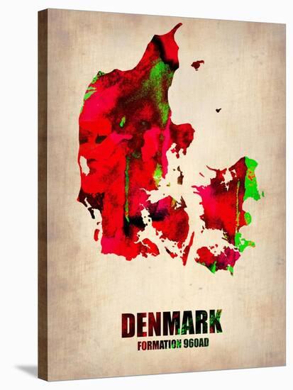 Denmark Watercolor Poster-NaxArt-Stretched Canvas