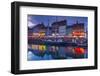 Denmark, Zealand, Copenhagen, Nyhavn Harbor, Evening-Walter Bibikow-Framed Photographic Print