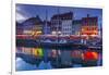 Denmark, Zealand, Copenhagen, Nyhavn Harbor, Evening-Walter Bibikow-Framed Photographic Print