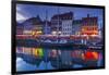 Denmark, Zealand, Copenhagen, Nyhavn Harbor, Evening-Walter Bibikow-Framed Photographic Print