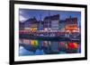 Denmark, Zealand, Copenhagen, Nyhavn Harbor, Evening-Walter Bibikow-Framed Photographic Print