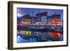 Denmark, Zealand, Copenhagen, Nyhavn Harbor, Evening-Walter Bibikow-Framed Photographic Print