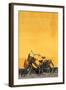 Denmark, Zealand, Copenhagen, Yellow Building Detail with Bicycle-Walter Bibikow-Framed Photographic Print