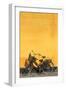 Denmark, Zealand, Copenhagen, Yellow Building Detail with Bicycle-Walter Bibikow-Framed Photographic Print