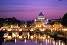 Sant'Angelo Bridge over Tiber River-Dennis Degnan-Giant Art Print