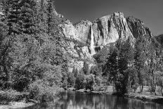 California, Yosemite NP. Yosemite Falls Reflects in the Merced River-Dennis Flaherty-Photographic Print