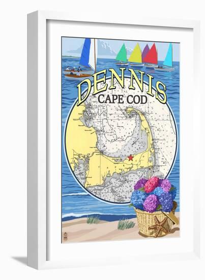 Dennis, Massachusetts Montage-Lantern Press-Framed Art Print
