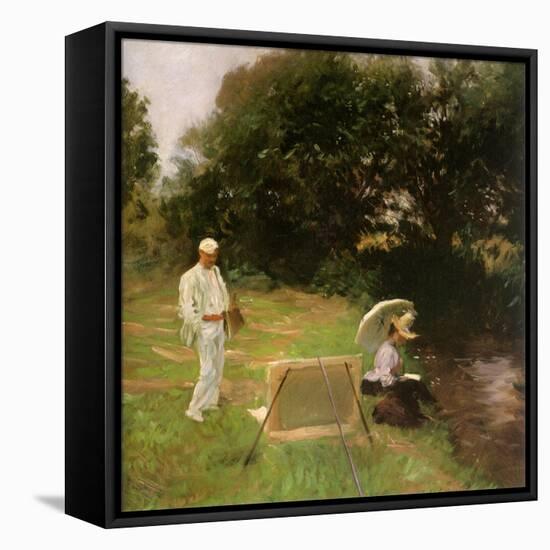 Dennis Miller Bunker Painting at Calcot, 1888-John Singer Sargent-Framed Stretched Canvas