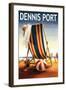 Dennis Port, Massachusetts - Beach Chair and Ball-Lantern Press-Framed Art Print