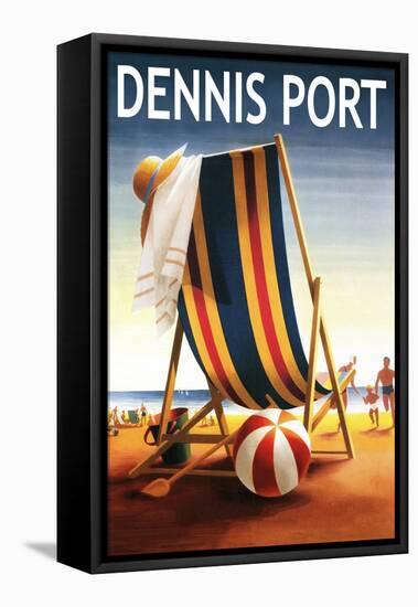 Dennis Port, Massachusetts - Beach Chair and Ball-Lantern Press-Framed Stretched Canvas