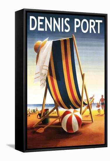Dennis Port, Massachusetts - Beach Chair and Ball-Lantern Press-Framed Stretched Canvas