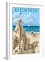 Dennis Port, Massachusetts - Sandcastle-Lantern Press-Framed Art Print