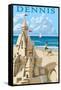 Dennis Port, Massachusetts - Sandcastle-Lantern Press-Framed Stretched Canvas