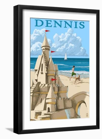 Dennis Port, Massachusetts - Sandcastle-Lantern Press-Framed Art Print